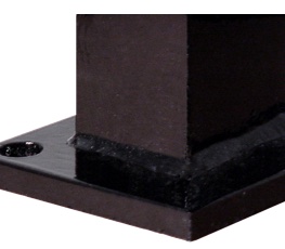 Black Floor Flange for 3" x 3" Square Aluminum Fence Posts Deck Mount 