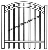 Arched Rolled Channel Single Aluminum Gate