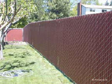 Privacy Link with Redwood Privacy Slats