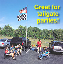 Flagpole great for tailgate parties