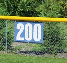 Baseball Outfield Distance Marker Printed Screening