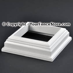 Railing Column Trim Ring----White PVC Vinyl 4 x 4 Post Base Deck 