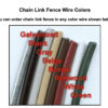 Chain Link Fence Wire Colors - You can order chain link fence in any color wire shown below. Galvanized, Black, Gray, Beige, Brown, Redwood, White, Green