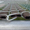 Bottom Lock Fence Slat - Probably the most well known slat on the market. Inserts easy into the fence and locks into place at the bottom with the locking device. The picture on the left shows a top view looking down at the privacy fence slat.